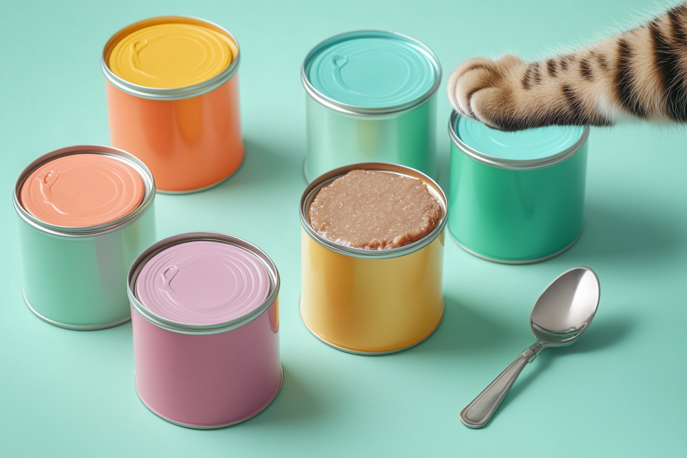 Pet food cans and packaging